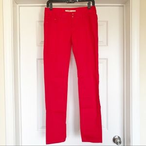 NWT Suefreeni Bright Red Skinny Jeans Size 27